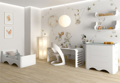 Weißes Kinderzimmer - Wave room  - NU Furniture - lackiertes Holz / MDF / Massivholz