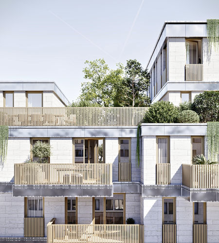 Aluminium-Geländer - EKRIT - Majuskule - mit Stangen / für Außenbereich / für Balkon