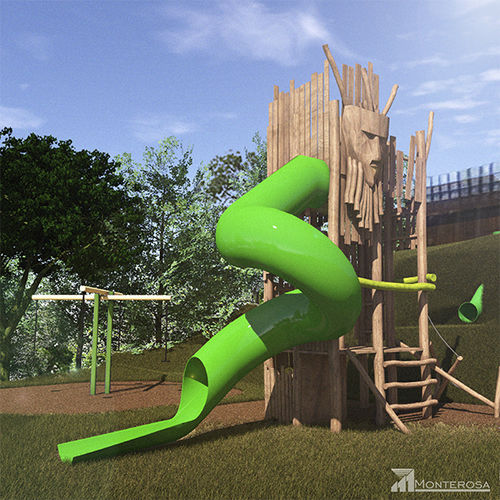 Drehende Rutsche - TORRE DELLE STREGHE   - Gea Fun Experience - für Spielplätze / rohrförmig / Holz