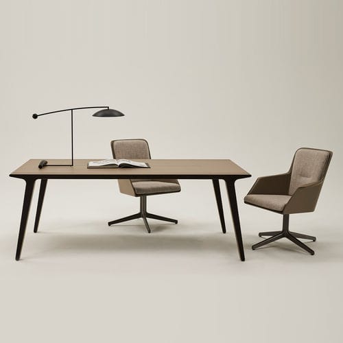 Moderner Tisch - LAICON - Casa Covre - Leder / Esche / Gestell aus Esche