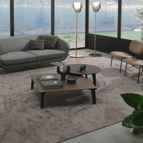 Moderner Couchtisch - COSTA - Casa Covre - Holz / Leder / Marmor
