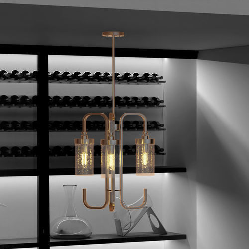 Moderner Kronleuchter - KRISTIN - Ambiate Lighting - Glas / Nickel / 3 Glühbirnen