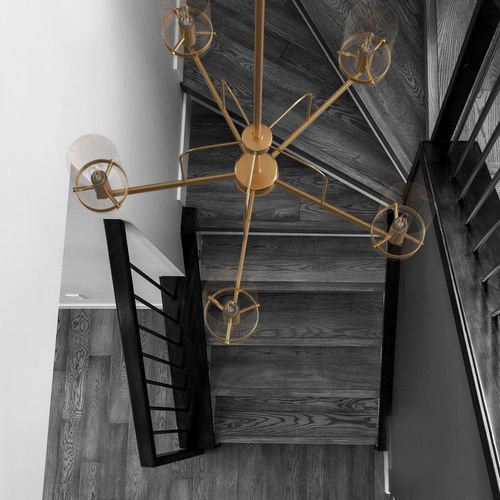 Moderner Kronleuchter - SARA - Ambiate Lighting - Glas / Kristall / 5 Glühbirnen