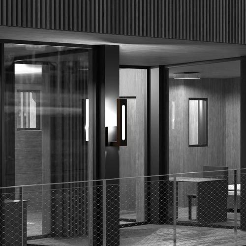 Moderne Wandleuchte - SNELLO - Ambiate Lighting - für Außenbereich / Aluminium / rechteckig