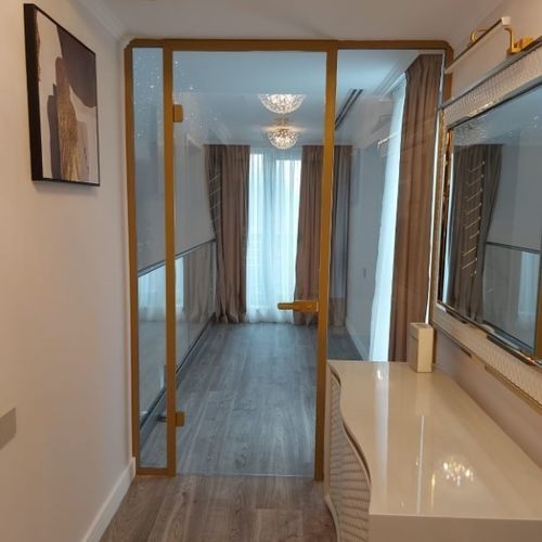 Tür für Innenbereich - Transparent Design SRL - Aluminium / Glas / einflügelig