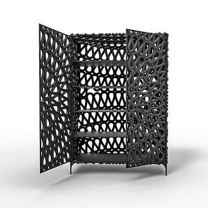 Modernes Bücherregal - ARUPEMBA - Sergio J. Matos - Aluminium / rot / weiß