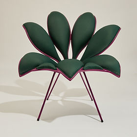 Stuhl / originelles Design - FLOR DE LÓTUS - Sergio J. Matos - für den Innenraum / Stoff / Gestell aus rostfreiem Edelstahl