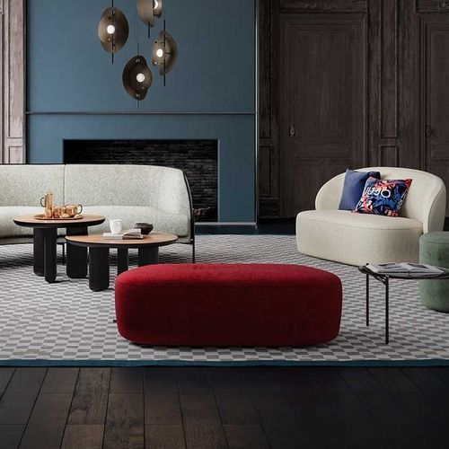 Moderne Ottomane - Guest - LIU JO Living - Stoff / oval / für den Innenraum