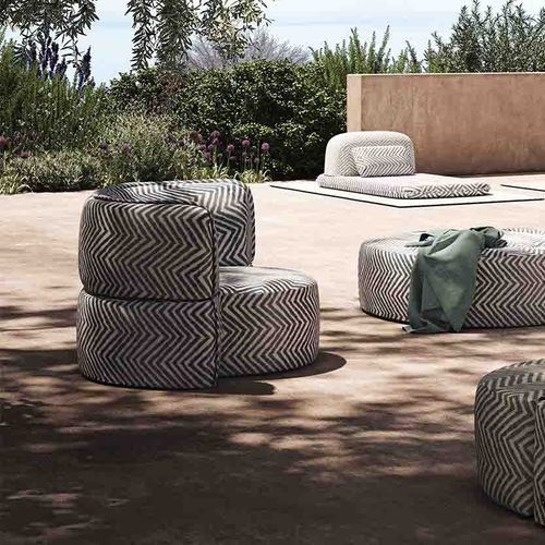Moderner Sessel - Soft Island - LIU JO Living - Stoff / schrägstellbar / blau