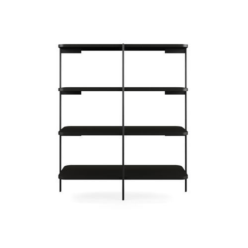 Modernes Regal - Caillou - LIU JO Living - Nussbaum / lackiertes MDF / pulverbeschichteter Stahl