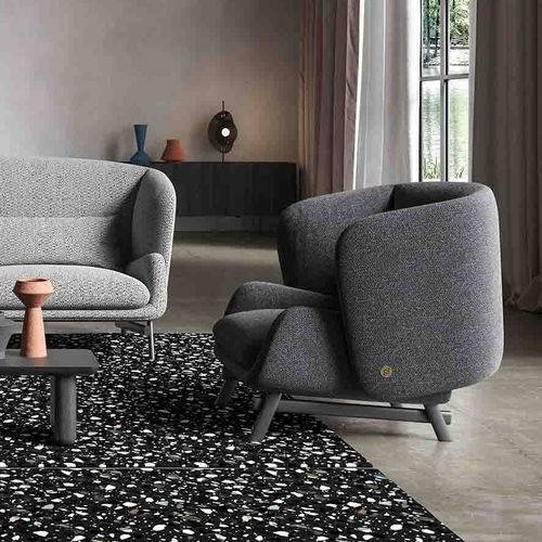 Moderner Sessel - Coquille - LIU JO Living - Stoff / Holz / Stahl