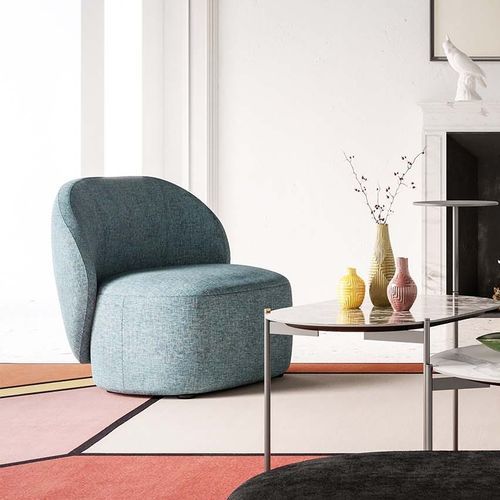 Moderner Sessel - Guest - LIU JO Living - Stoff / Holz / blau