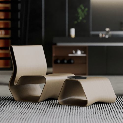 Moderner Sessel - ESKER - Model No. Furniture - Harz / Harz / mit Fußstütze