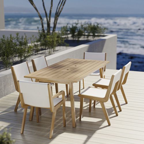 Moderner Esstisch - SOLIS - Model No. Furniture - Kirschbaum / Ulme / Gestell aus Kirschbaumholz