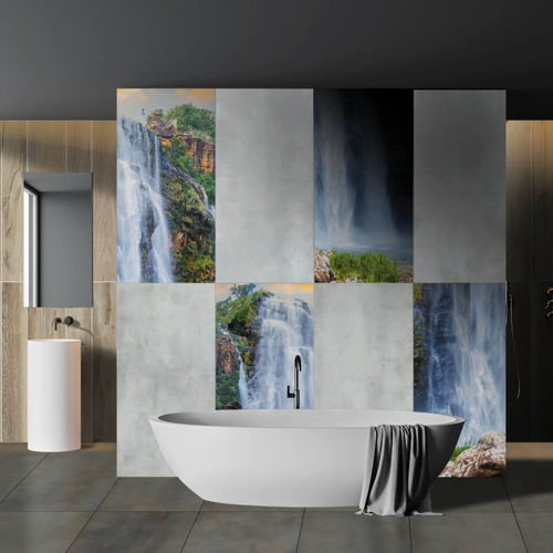 Feinsteinzeug-Dekorplatte - WATERFALL - BRENNERO CERAMICHE - für Innenausbau / 3D / bedruckt