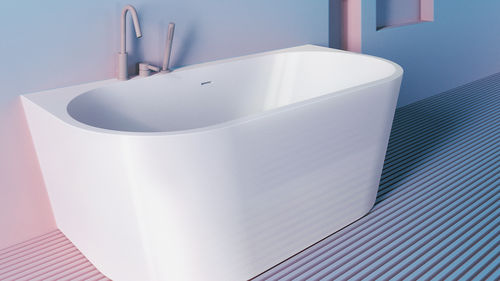 Ovale Badewanne - AIDAR BRILLO - ZENON SMART SOLID SURFACE - in Wandnähe / für Wohnungen / Acryl