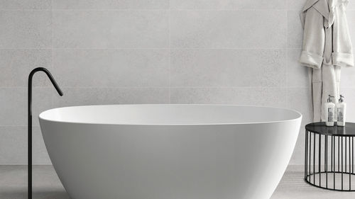 Ovale Badewanne - VICTORIA MATT - ZENON SMART SOLID SURFACE - freistehend / für Wohnungen / Acryl