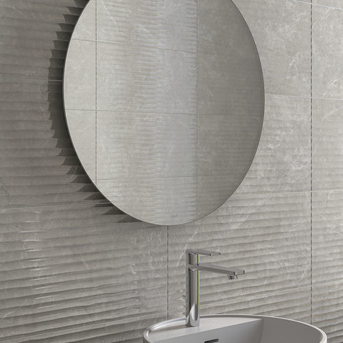 Wandmontierter Spiegel für Badezimmer - ORION - ZENON SMART SOLID SURFACE - für Gewerbegebrauch / modern / rund
