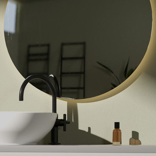 Wandmontierter Spiegel für Badezimmer - ORION - ZENON SMART SOLID SURFACE - für Gewerbegebrauch / modern / rund