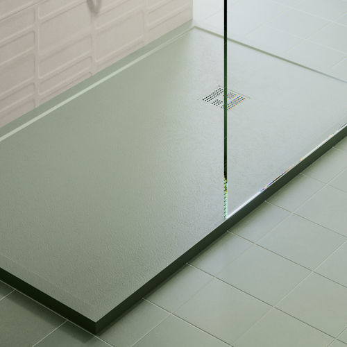 Rechteckige Duschtasse - FRAME - ZENON SMART SOLID SURFACE - zum Aufstellen / Mineralwerkstoff / rutschfest