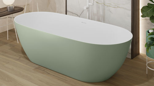 Ovale Badewanne - SANABRIA - ZENON SMART SOLID SURFACE - freistehend / für Wohnungen / Mineralwerkstoff