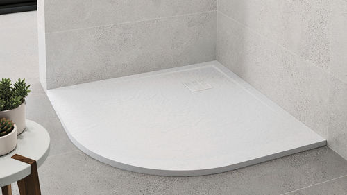 Duschtasse für Eckeinbau - ANGULAR - ZENON SMART SOLID SURFACE - zum Aufstellen / Mineralwerkstoff / rutschfest