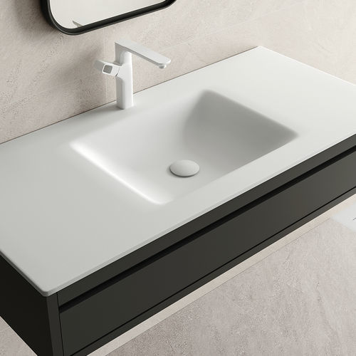 Aufsatzwaschbecken - ATENAS SENO CURVO - ZENON SMART SOLID SURFACE - Mineralwerkstoff / mit integrierter Waschtischplatte / antibakteriell
