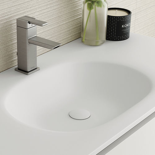 Eingebautes Waschbecken - BRUSELAS SENO CURVO - ZENON SMART SOLID SURFACE - Mineralwerkstoff / mit integrierter Waschtischplatte / antibakteriell