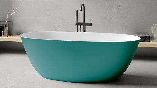 Ovale Badewanne - COVADONGA - ZENON SMART SOLID SURFACE - freistehend / für Wohnungen / Mineralwerkstoff