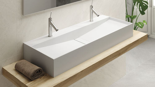 Aufsatzwaschbecken - DINAMARCA - ZENON SMART SOLID SURFACE - Mineralwerkstoff / antibakteriell / doppelt