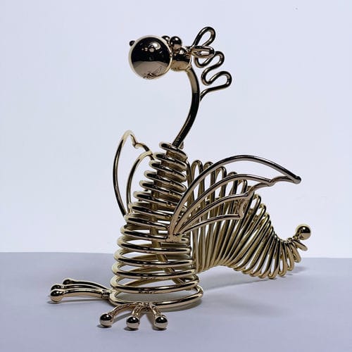 Skulptur / anodisiertes Aluminium - DRAGON - ARTBUZ creative workshop - Nickel / Stahl / Gold