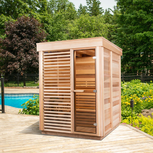 Sauna für Privatgebrauch - Compact 6FTx6FT - Urban Cedar Hot Tubs and Saunas - Glas / rote Zeder / für den Außenbereich