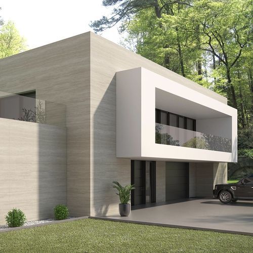 Paneel-Fassadenverkleidung - TRAVERTINE NAVONA - Arklam - Feinsteinzeug / in Naturoptik / Marmoroptik