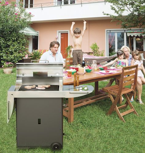 Plancha-Grill / für Garten - FAMILY - Vulcano France - Holz / bodenstehend