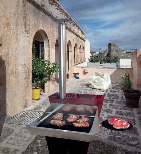 Plancha-Grill / für Garten - EASY PLUS - Vulcano France - Holz / bodenstehend