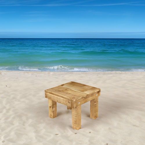 Moderner Beistelltisch - CHSL45 - Conva - Kiefer / Gestell aus lackiertem Holz / quadratisch