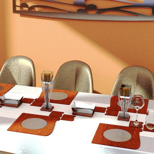 Glas-Tischset - AAL Auris - Laserplanet - Holz