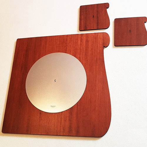 Holz-Tischset - Area S Auris - Laserplanet - Edelstahl / modern