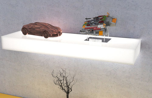 Wandmontiertes Regal - Slash 90 - Laserplanet - modern / Methacrylat / LED-beleuchtet