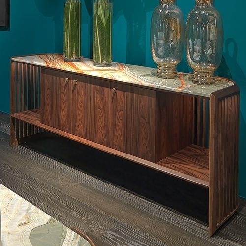 Modernes Sideboard - Rosalina - ANNIBALE COLOMBO - Nussbaum / Marmor / mit Regal