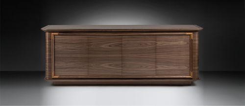 Modernes Sideboard - Gassa - ANNIBALE COLOMBO - Nussbaum / Teakholz / mit Regal