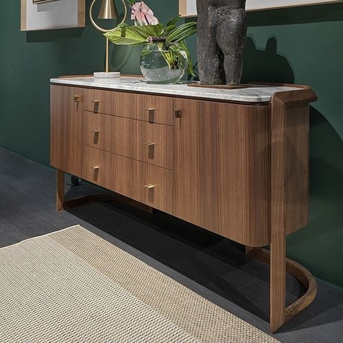 Moderne Kommode - Amedeo - ANNIBALE COLOMBO - Nussbaum / Marmor / rechteckig