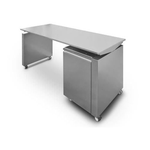 Bodenstehender Schreibtisch - AGMA ARREDO INOX PROFESSIONALE SRL A SOCIO UNICO - modern / Edelstahl / gerade