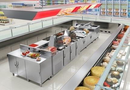 Moderne Küche - H1 - AGMA ARREDO INOX PROFESSIONALE SRL A SOCIO UNICO - Edelstahl / Kochinsel / großformatig
