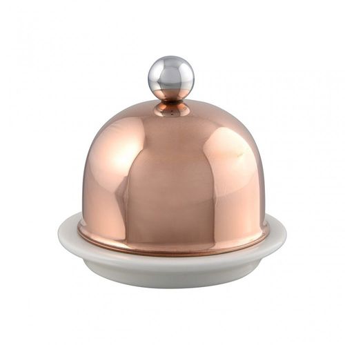 Porzellan-Butterdose - SERVICE EN SALLE - MAUVIEL1830 - Edelstahl / Kupfer