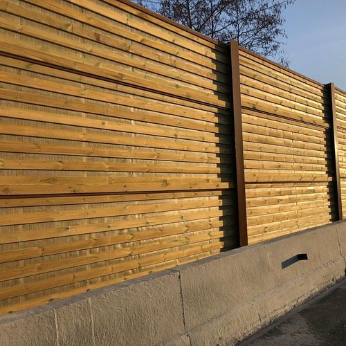 Lärmschutzwand mit modularen Platten - INSA Kasttor - Insametal - Holz / Steinwolle / für Straßen