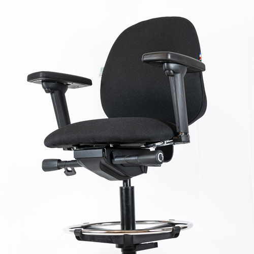 Stoff-Arbeitsstuhl - COMPACT - ERGOSANTÉ OUEST - Metall / mit Sterngestell / für Ladenbau