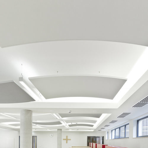 Mineralfaser-Zwischendecke - Sonic Line Arc - Knauf Ceiling Solutions - Platten / für Konferenzraum / für den Innenraum