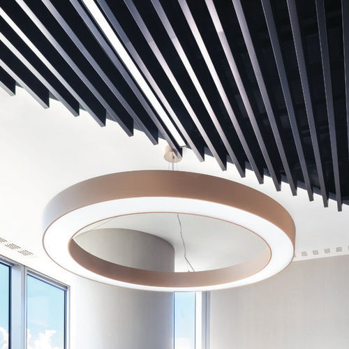 Metall-Akustikbaffel - Knauf Ceiling Solutions - deckenmontiert / rechteckig / Dekor