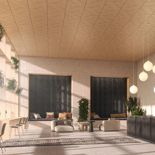 Holzfurnier-Zwischendecke - DESIGNBOARD WOOD - Knauf Ceiling Solutions - Platten / für Büro / für den Innenraum